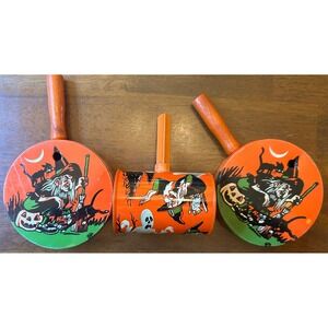 Vintage Lot Halloween Tin Noisemakers USA‎ FABULOUS!!